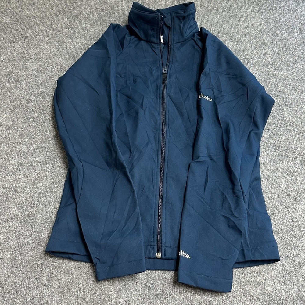 Columbia Jacket Womens Size S Navy Blue Full Zip Softshell Fleece Lined Active